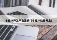 小程序开发平台系统（小程序软件开发）